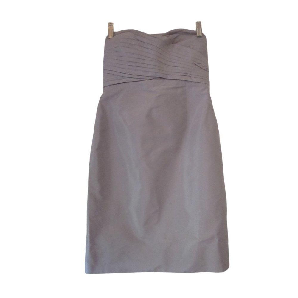 New w Tags, J Crew Gray 100 Percent Silk Lined Strapless Dress in Size 0